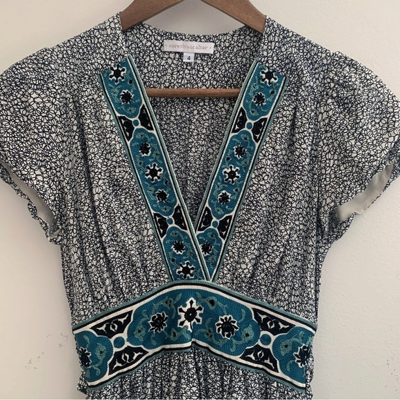 Corey Lynn Calter Floral Embroidered Silk Blouse Sz 4 - Picture 3 of 7